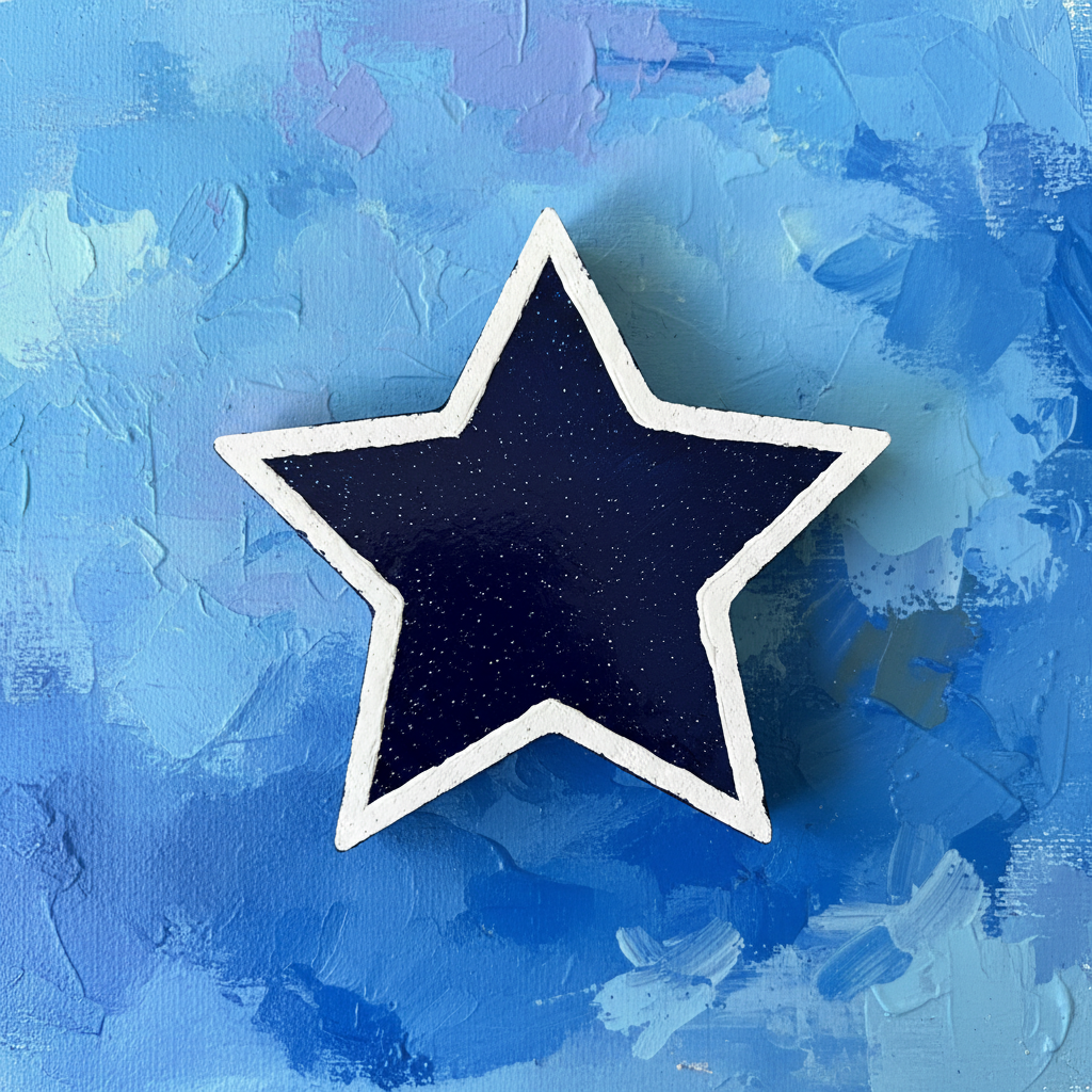 Navy star freshie with painted blue background